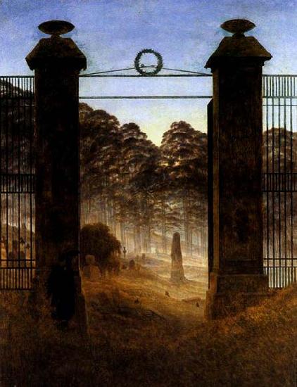 Caspar David Friedrich The Cemetery Entrance oil painting image